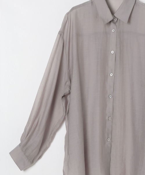 LEPSIM（レプシィム）の「シアーシャツ長袖チュニック　147435（シャツ/ブラウス・レディース・アイボリー/グレー/ブルー/ピンク・FREE）」の7枚目の写真