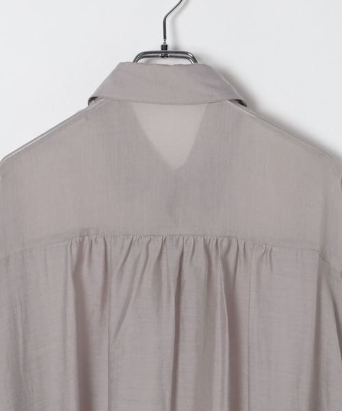 LEPSIM（レプシィム）の「シアーシャツ長袖チュニック　147435（シャツ/ブラウス・レディース・アイボリー/グレー/ブルー/ピンク・FREE）」の10枚目の写真