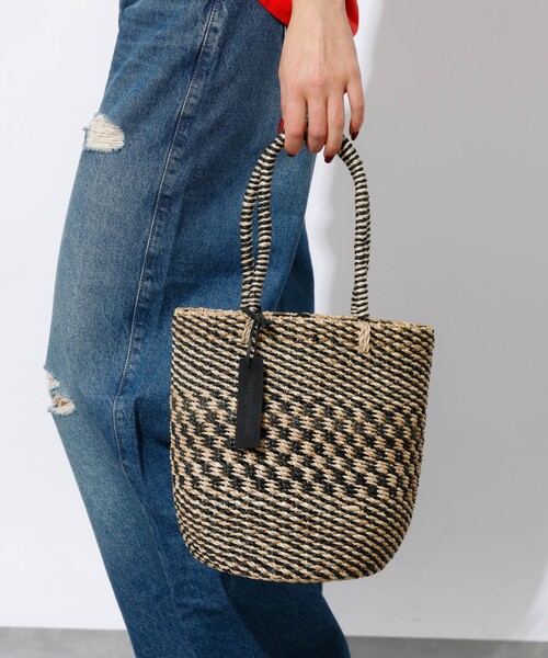 The Bagmati(ザバグマティ)の「【BAGMATI / バグマティ】アバカバスケット S / ワンハンドル かごバッグ(かごバッグ・レディース・ブラック/グレー・フリー)」の7枚目の写真