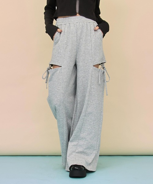 ANAP(アナップ)の「サイドスリット × リボン スウェット パンツ(スウェットパンツ・レディース・ブラック/グレー/ブラウン・F)」の3枚目の写真