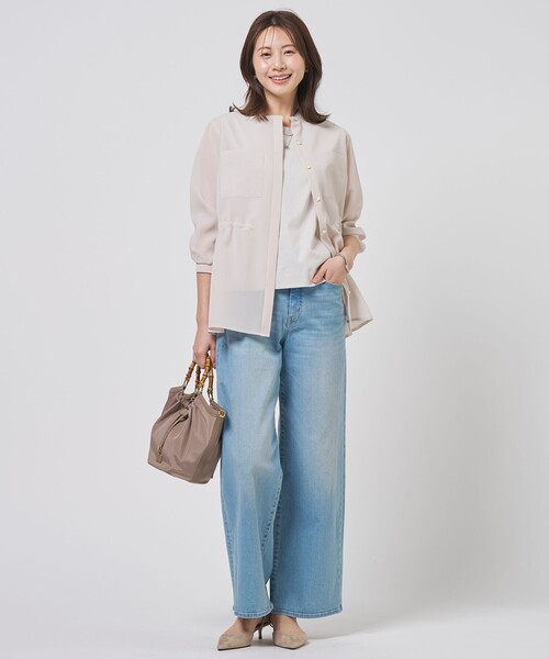 J.PRESS(ジェイプレス)の「【レイヤードスタイルに】スムースジャージー ノースリーブ カットソー(Tシャツ/カットソー・レディース・ホワイト系/ブラック系/ライトグレー系・MEDIUM/LARGE)」の9枚目の写真