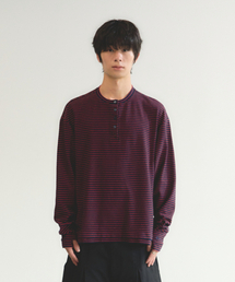 eastserviceshop（イーストサービスショップ）の「レイヤーソールストライプロングスリーブ - ネイビー（Tシャツ/カットソー）」
