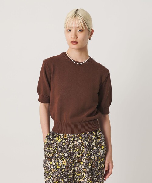 BEAUTY&YOUTH UNITED ARROWS(ビューティーアンドユースユナイテッドアローズ)の「コイルニット ショートスリーブ プルオーバー ウォッシャブル(ニット/セーター・レディース・オフホワイト/ブラック/ライトブルー/オレンジ/ダークブラウン・FREE)」の3枚目の写真