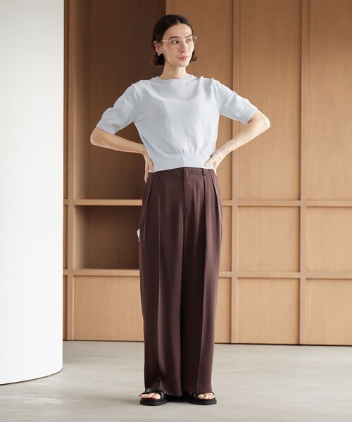 BEAUTY&YOUTH UNITED ARROWS(ビューティーアンドユースユナイテッドアローズ)の「コイルニット ショートスリーブ プルオーバー ウォッシャブル(ニット/セーター・レディース・オフホワイト/ブラック/ライトブルー・FREE)」の9枚目の写真