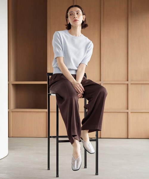 BEAUTY&YOUTH UNITED ARROWS(ビューティーアンドユースユナイテッドアローズ)の「コイルニット ショートスリーブ プルオーバー ウォッシャブル(ニット/セーター・レディース・オフホワイト/ブラック/ライトブルー・FREE)」の10枚目の写真