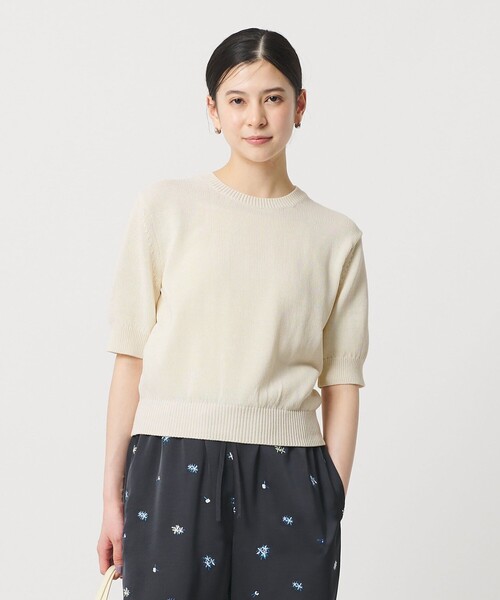 BEAUTY&YOUTH UNITED ARROWS(ビューティーアンドユースユナイテッドアローズ)の「コイルニット ショートスリーブ プルオーバー ウォッシャブル(ニット/セーター・レディース・オフホワイト/ブラック/ライトブルー・FREE)」の11枚目の写真