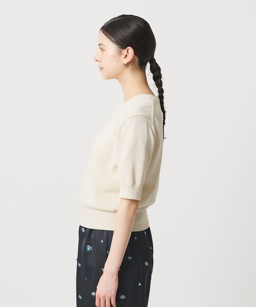 BEAUTY&YOUTH UNITED ARROWS(ビューティーアンドユースユナイテッドアローズ)の「コイルニット ショートスリーブ プルオーバー ウォッシャブル(ニット/セーター・レディース・オフホワイト/ブラック/ライトブルー・FREE)」の15枚目の写真