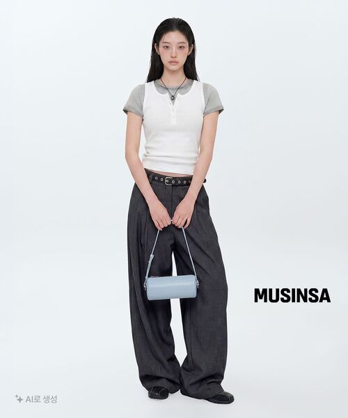 MUSINSA STANDARD WOMAN（ムシンサスタンダードウーマン）の「ウィメンズダーティダイドスリムクルーネックTシャツ[グレー]（Tシャツ/カットソー・レディース・その他・SMALL/MEDIUM/LARGE/X-SMALL）」の7枚目の写真
