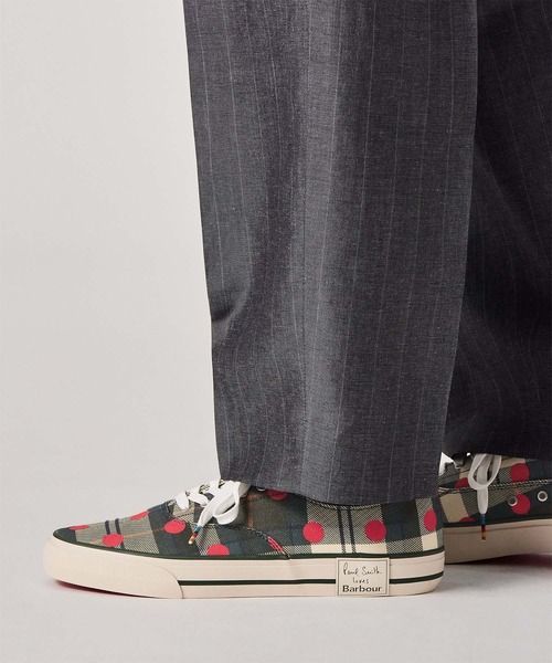 Paul Smith(ポールスミス)の「Paul Smith Loves Barbour キャンバススニーカー【163714 MFO0845】(スニーカー・メンズ・オフホワイト/グリーン/ネイビー・7/8/9/6)」の2枚目の写真