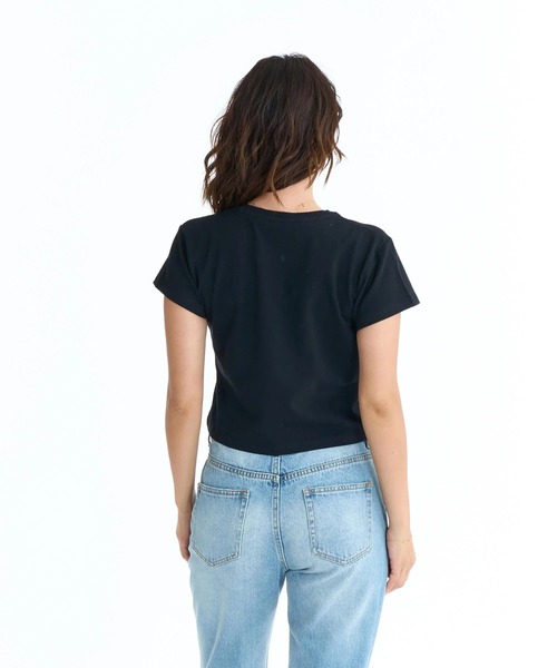 ROXY(ロキシー)の「ROXY ウィメンズ GALAXY Tシャツ 【2026年春夏モデル】/ロキシー半袖ロゴTシャツ(Tシャツ/カットソー・レディース・ネイビー/ピンク/ホワイト/ブラック・LARGE/MEDIUM)」の7枚目の写真