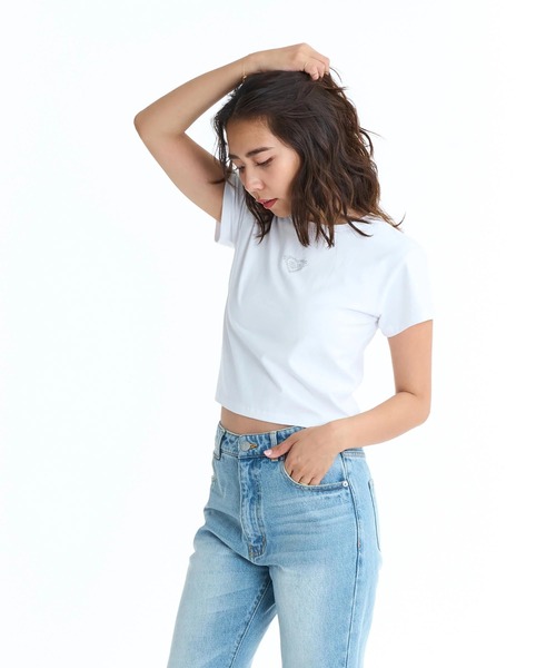 ROXY(ロキシー)の「ROXY ウィメンズ GALAXY Tシャツ 【2026年春夏モデル】/ロキシー半袖ロゴTシャツ(Tシャツ/カットソー・レディース・ネイビー/ピンク/ホワイト/ブラック・LARGE/MEDIUM)」の5枚目の写真