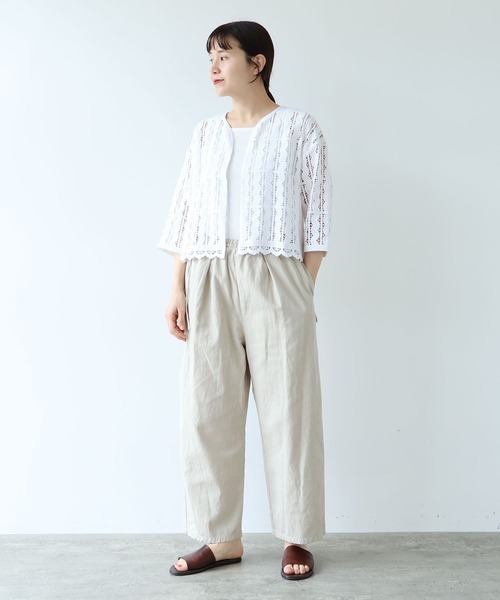 yuni（ユニ　）の「●cotton wave lace 2way haori ブラウス（シャツ/ブラウス・レディース・ブラック/ホワイト・FREE）」の9枚目の写真