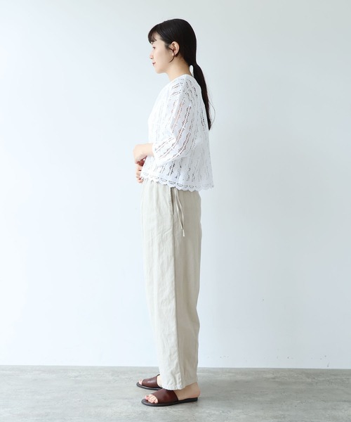 yuni（ユニ　）の「●cotton wave lace 2way haori ブラウス（シャツ/ブラウス・レディース・ブラック/ホワイト・FREE）」の10枚目の写真