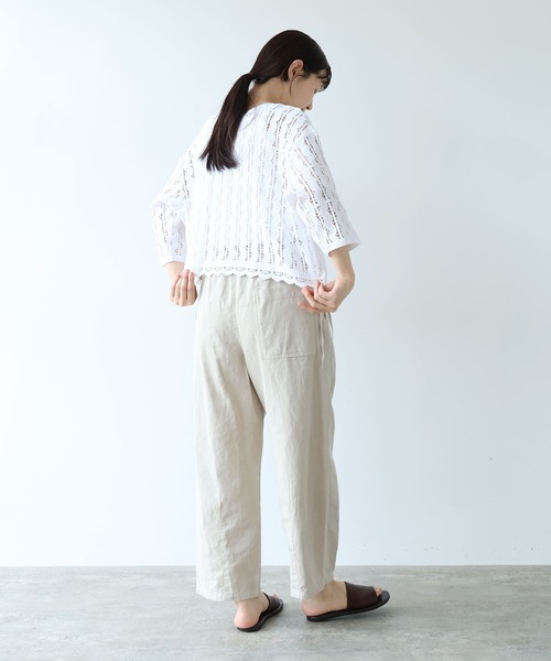 yuni（ユニ　）の「●cotton wave lace 2way haori ブラウス（シャツ/ブラウス・レディース・ブラック/ホワイト・FREE）」の11枚目の写真