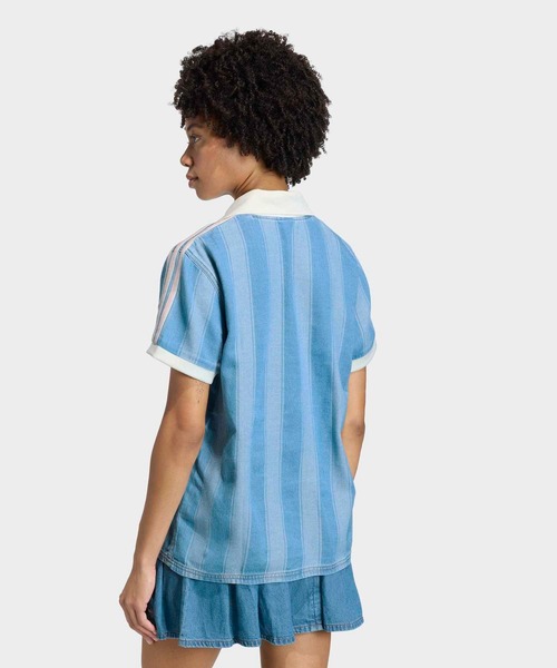 adidas（アディダス）の「デニム サッカー ジャージ / アディダスオリジナルス adidas Originals（ジャージ・レディース・ブルー・XX-LARGE/X-LARGE/SMALL/MEDIUM/LARGE/3XL）」の5枚目の写真