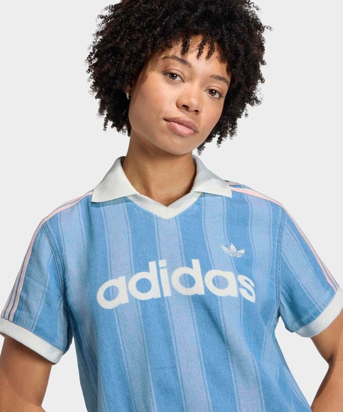 adidas（アディダス）の「デニム サッカー ジャージ / アディダスオリジナルス adidas Originals（ジャージ・レディース・ブルー・XX-LARGE/X-LARGE/SMALL/MEDIUM/LARGE/3XL）」の6枚目の写真