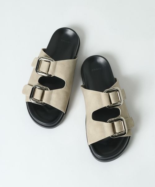JEANASIS(ジーナシス)の「バックルベルトスライドサンダル/666209(サンダル・レディース・ホワイト系その他/アイボリー/ブラック・LARGE/MEDIUM)」の2枚目の写真