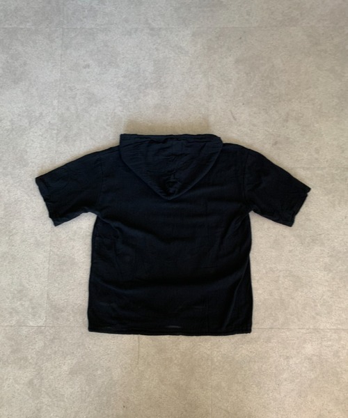 link lot(リンクロット)の「ルーズシルエット レースアップ フーディー半袖Tシャツ(Tシャツ/カットソー・メンズ・ホワイト/ブラック・M)」の6枚目の写真
