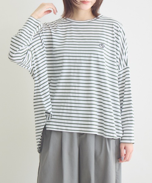 meeny miny(ミーニーマイニー)の「【meeny miny】【旭山動物園応援商品】マヌルネコ『face』ロングTシャツ(Tシャツ/カットソー・レディース・カーキ/ブラウン/グレー・M-L/S-M)」の11枚目の写真