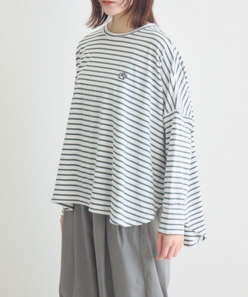 meeny miny(ミーニーマイニー)の「【meeny miny】【旭山動物園応援商品】マヌルネコ『face』ロングTシャツ(Tシャツ/カットソー・レディース・カーキ/ブラウン/グレー・M-L/S-M)」の12枚目の写真