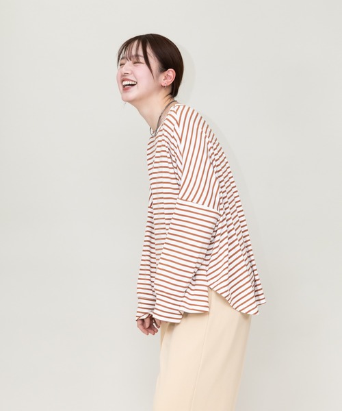 meeny miny(ミーニーマイニー)の「【meeny miny】【旭山動物園応援商品】マヌルネコ『face』ロングTシャツ(Tシャツ/カットソー・レディース・カーキ/ブラウン/グレー・M-L/S-M)」の16枚目の写真