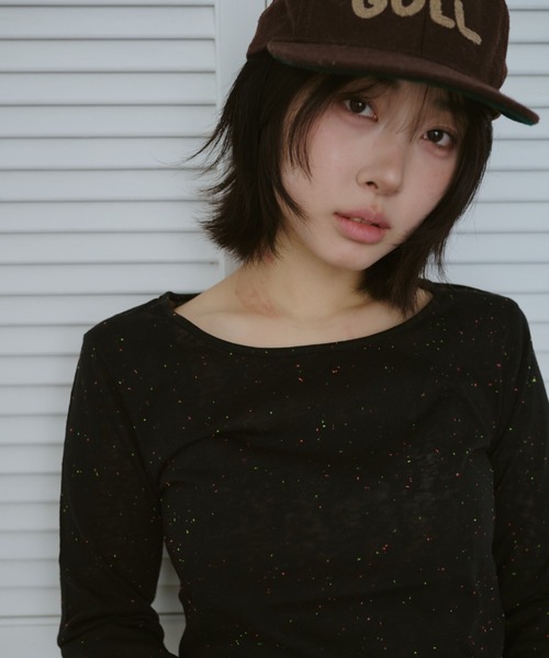 common gull products.（コモンガルプロダクツ）の「甘味のシアーネップロンT（Tシャツ/カットソー・レディース・ブラック系/杢グレー/ホワイト系/サックスブルー系・LARGE/SMALL/MEDIUM）」の2枚目の写真