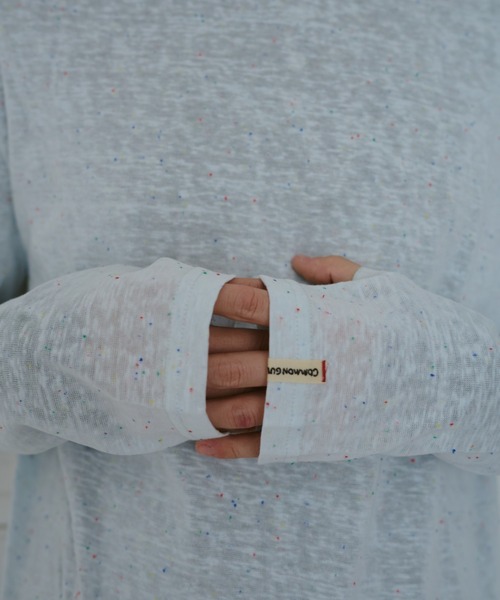 common gull products.（コモンガルプロダクツ）の「甘味のシアーネップロンT（Tシャツ/カットソー・レディース・ブラック系/杢グレー/ホワイト系/サックスブルー系・LARGE/SMALL/MEDIUM）」の4枚目の写真