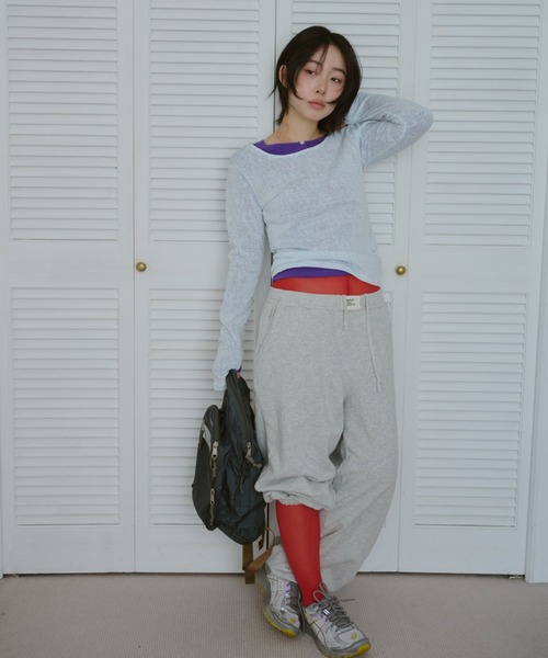 common gull products.（コモンガルプロダクツ）の「甘味のシアーネップロンT（Tシャツ/カットソー・レディース・ブラック系/杢グレー/ホワイト系/サックスブルー系・LARGE/SMALL/MEDIUM）」の21枚目の写真