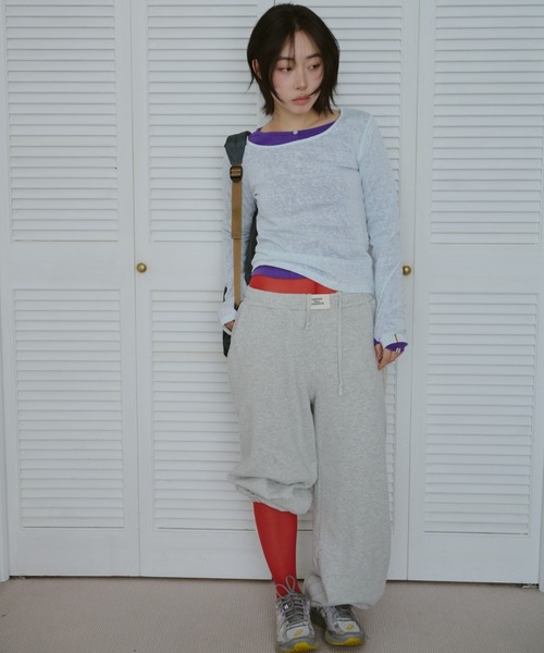 common gull products.（コモンガルプロダクツ）の「甘味のシアーネップロンT（Tシャツ/カットソー・レディース・ブラック系/杢グレー/ホワイト系/サックスブルー系・LARGE/SMALL/MEDIUM）」の22枚目の写真