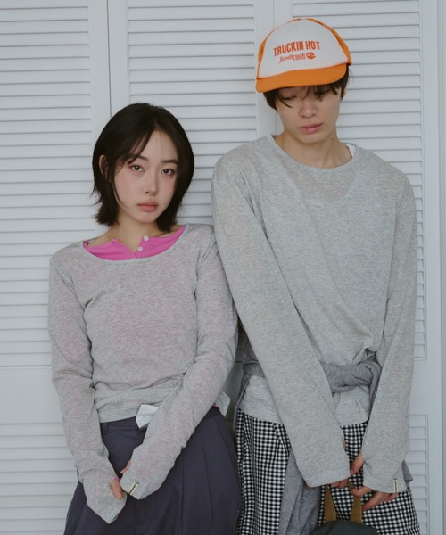 common gull products.（コモンガルプロダクツ）の「甘味のシアーネップロンT（Tシャツ/カットソー・レディース・ブラック系/杢グレー/ホワイト系/サックスブルー系・LARGE/SMALL/MEDIUM）」の5枚目の写真