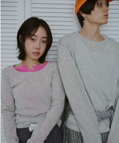 common gull products.（コモンガルプロダクツ）の「甘味のシアーネップロンT（Tシャツ/カットソー・レディース・ブラック系/杢グレー/ホワイト系/サックスブルー系・LARGE/SMALL/MEDIUM）」の6枚目の写真