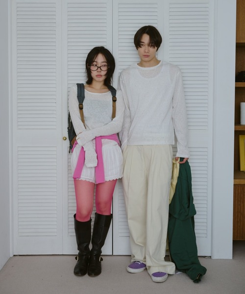 common gull products.（コモンガルプロダクツ）の「甘味のシアーネップロンT（Tシャツ/カットソー・レディース・ブラック系/杢グレー/ホワイト系/サックスブルー系・LARGE/SMALL/MEDIUM）」の9枚目の写真