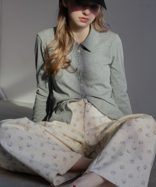 JUMELLE（ジュメロ）の「ネップリブカーディガン（Tシャツ/カットソー・レディース・グレー/アイボリー・MEDIUM）」の2枚目の写真