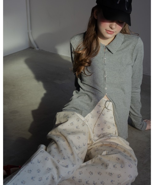 JUMELLE（ジュメロ）の「ネップリブカーディガン（Tシャツ/カットソー・レディース・グレー/アイボリー・MEDIUM）」の17枚目の写真