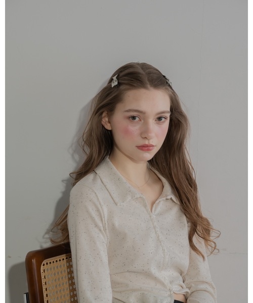 JUMELLE（ジュメロ）の「ネップリブカーディガン（Tシャツ/カットソー・レディース・グレー/アイボリー・MEDIUM）」の13枚目の写真