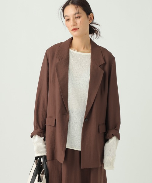 Elura（エルーラ）の「フィラメントツイルジャケット/659647（テーラードジャケット・レディース・ブラック/ブラウン/ベージュ・FREE）」の12枚目の写真