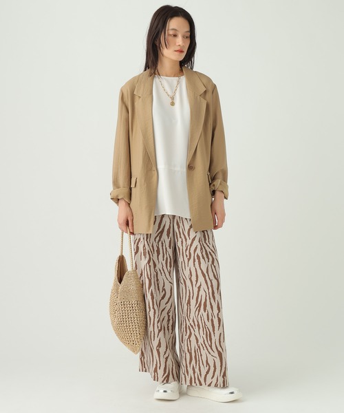 Elura（エルーラ）の「フィラメントツイルジャケット/659647（テーラードジャケット・レディース・ブラック/ブラウン/ベージュ・FREE）」の9枚目の写真