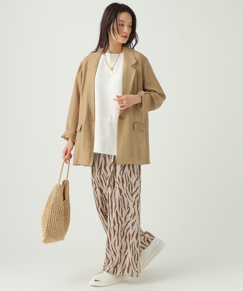 Elura（エルーラ）の「フィラメントツイルジャケット/659647（テーラードジャケット・レディース・ブラック/ブラウン/ベージュ・FREE）」の10枚目の写真