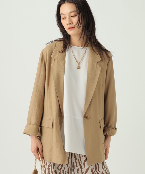 Elura（エルーラ）の「フィラメントツイルジャケット/659647（テーラードジャケット・レディース・ブラック/ブラウン/ベージュ・FREE）」の8枚目の写真