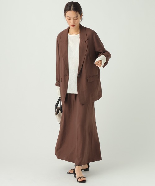 Elura（エルーラ）の「フィラメントツイルジャケット/659647（テーラードジャケット・レディース・ブラック/ブラウン/ベージュ・FREE）」の14枚目の写真