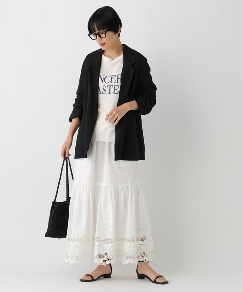 Elura（エルーラ）の「フィラメントツイルジャケット/659647（テーラードジャケット・レディース・ブラック/ブラウン/ベージュ・FREE）」の5枚目の写真