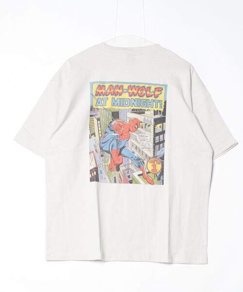 MARVEL（マーベル）の「【ＭＡＲＶＥＬ/マーベル】キャプテンアメリカ＆スパーダーマンＵＳＤ加工コミックプリント半袖Ｔシャツ（Tシャツ/カットソー・メンズ・ブラック系その他/アイボリー/ホワイト系その他/スミクロ・L/M/LL）」の7枚目の写真
