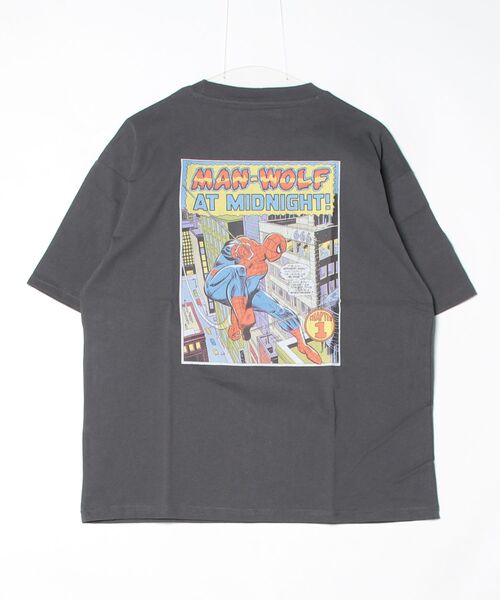MARVEL（マーベル）の「【ＭＡＲＶＥＬ/マーベル】キャプテンアメリカ＆スパーダーマンＵＳＤ加工コミックプリント半袖Ｔシャツ（Tシャツ/カットソー・メンズ・ブラック系その他/アイボリー/ホワイト系その他/スミクロ・L/M/LL）」の9枚目の写真