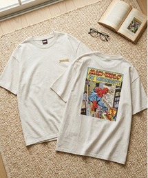 【MARVEL/マーベル】キャプテンアメリカ&スパイダーマンUSD加工コミックプリント半袖Tシャツ/ユニセックス