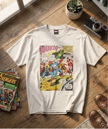 MARVEL（マーベル）の「【ＭＡＲＶＥＬ/マーベル】キャプテンアメリカ＆スパーダーマンＵＳＤ加工コミックプリント半袖Ｔシャツ（Tシャツ/カットソー）」