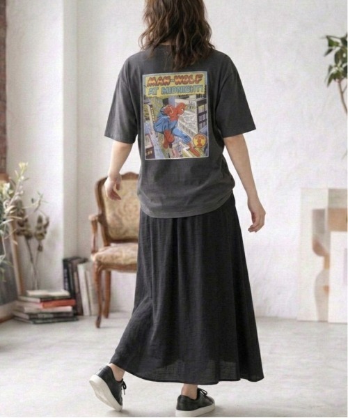 MARVEL（マーベル）の「【ＭＡＲＶＥＬ/マーベル】キャプテンアメリカ＆スパーダーマンＵＳＤ加工コミックプリント半袖Ｔシャツ（Tシャツ/カットソー・メンズ・ブラック系その他/アイボリー/ホワイト系その他/スミクロ・L/M/LL）」の20枚目の写真