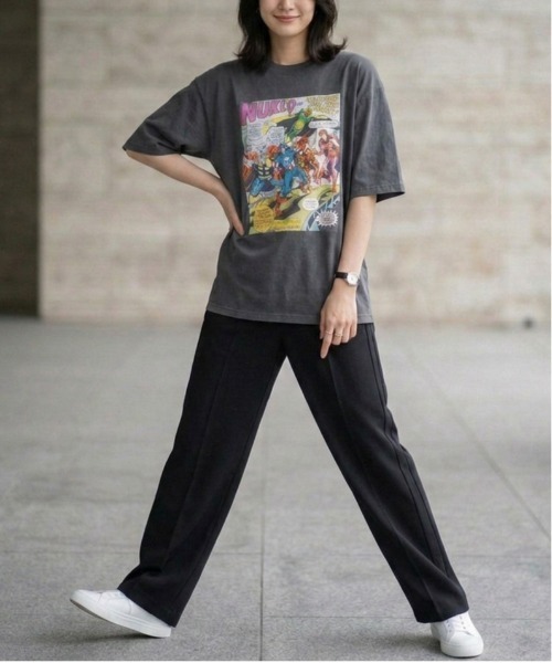 MARVEL（マーベル）の「【ＭＡＲＶＥＬ/マーベル】キャプテンアメリカ＆スパーダーマンＵＳＤ加工コミックプリント半袖Ｔシャツ（Tシャツ/カットソー・メンズ・ブラック系その他/アイボリー/ホワイト系その他/スミクロ・L/M/LL）」の14枚目の写真