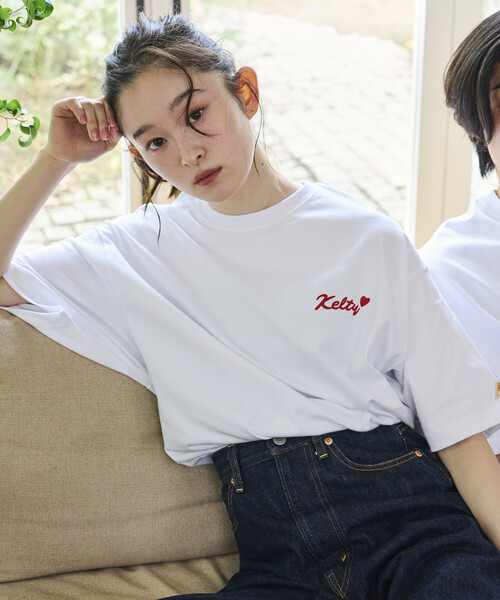 FREAK'S STORE(フリークスストア)の「限定展開 KELTY×FREAK'S STORE ケルティ 別注 ビッグシルエット ロゴワンポイント ハート刺繍 クルーネックTシャツ UVカット 接触冷感 吸水速乾(Tシャツ/カットソー・メンズ・ブラック/ネイビー/ピンク/ホワイト/杢グレー・SMALL/LARGE/MEDIUM)」の15枚目の写真