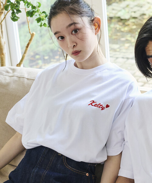 FREAK'S STORE(フリークスストア)の「限定展開 KELTY×FREAK'S STORE ケルティ 別注 ビッグシルエット ロゴワンポイント ハート刺繍 クルーネックTシャツ UVカット 接触冷感 吸水速乾(Tシャツ/カットソー・メンズ・ブラック/ネイビー/ピンク/ホワイト/杢グレー・SMALL/LARGE/MEDIUM)」の6枚目の写真