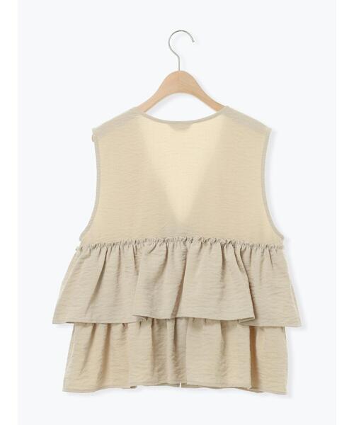 Samansa Mos2（サマンサ モスモス）の「(セットアップ可)フリルジップベスト（ベスト・レディース・ベージュ/ブラック/チェック・F）」の17枚目の写真